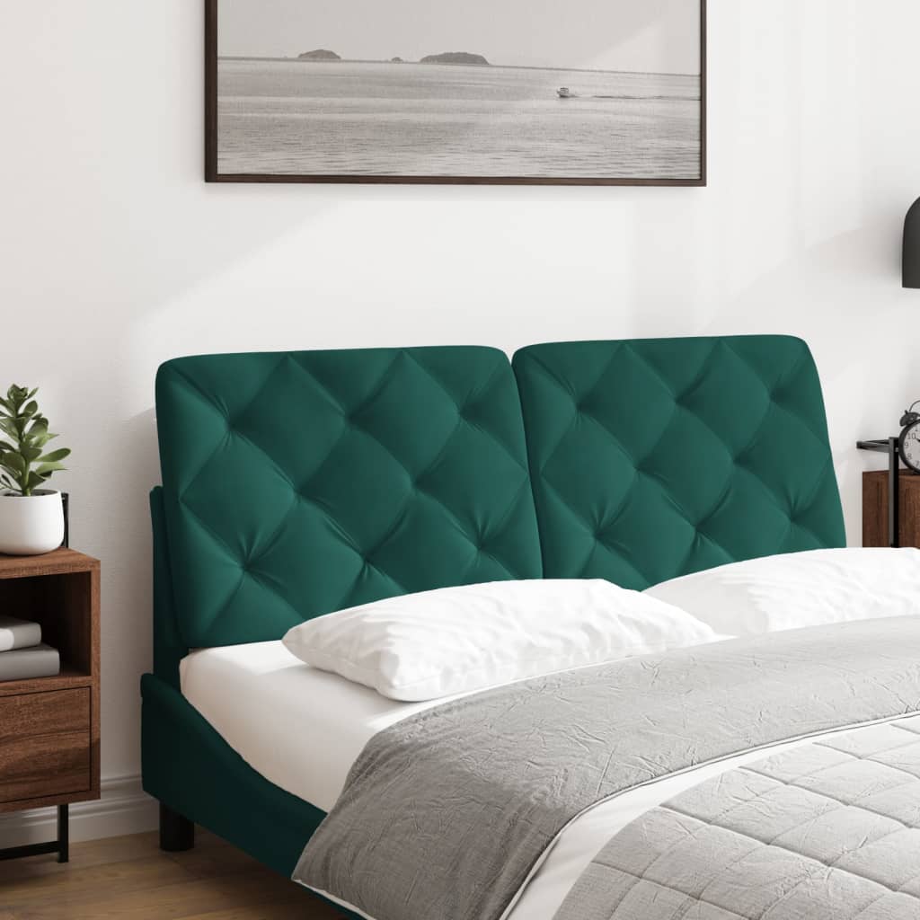 Hoofdbordkussen 140 cm fluweel donkergroen is nu te koop bij PeponiXL, paradijselijk wonen!