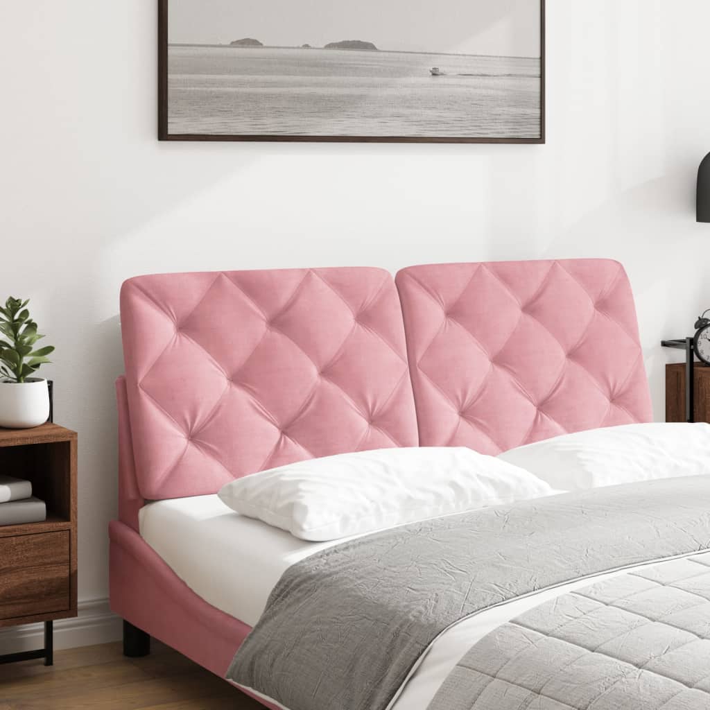 Hoofdbordkussen 140 cm fluweel roze is nu te koop bij PeponiXL, paradijselijk wonen!