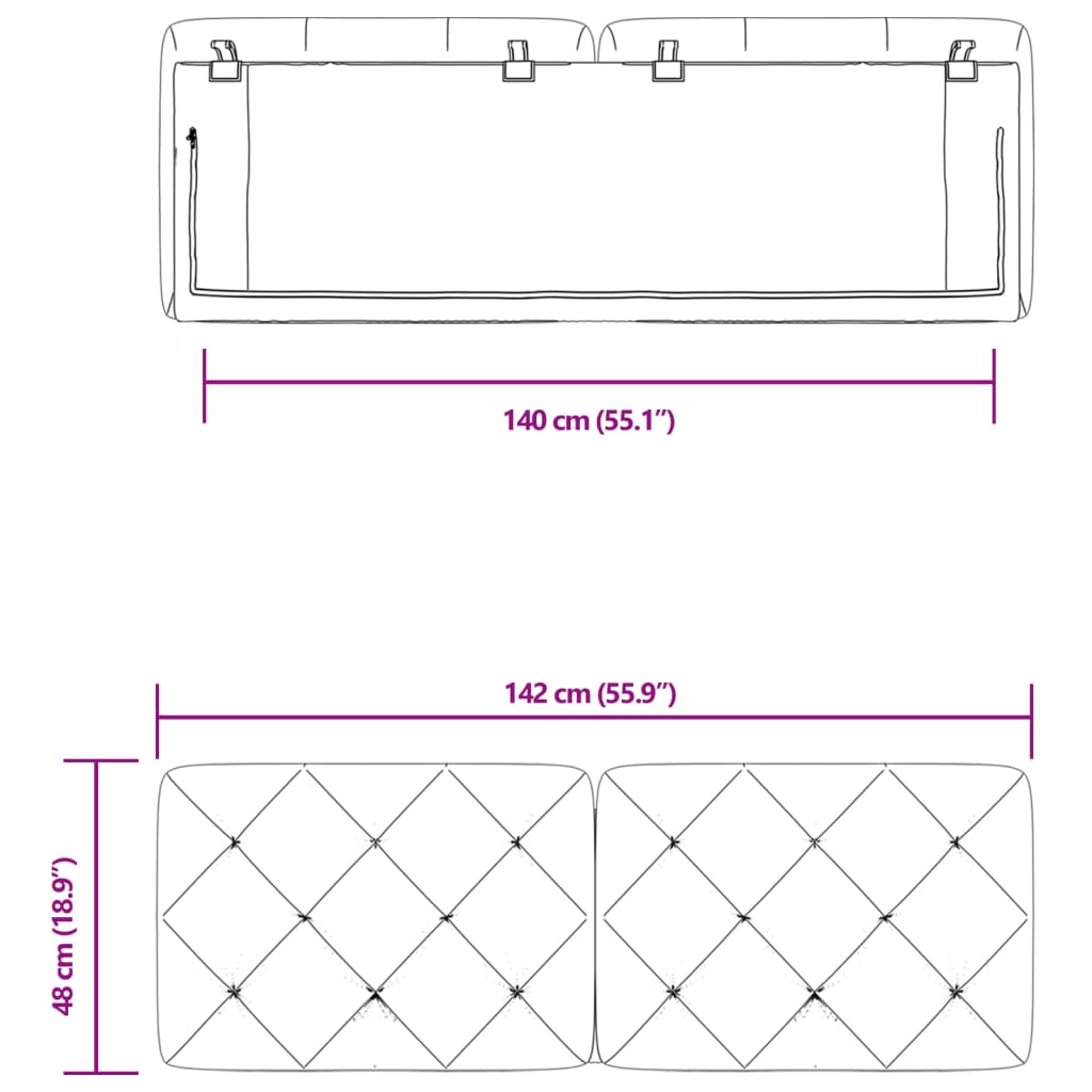 Hoofdbordkussen 140 cm fluweel roze is nu te koop bij PeponiXL, paradijselijk wonen!