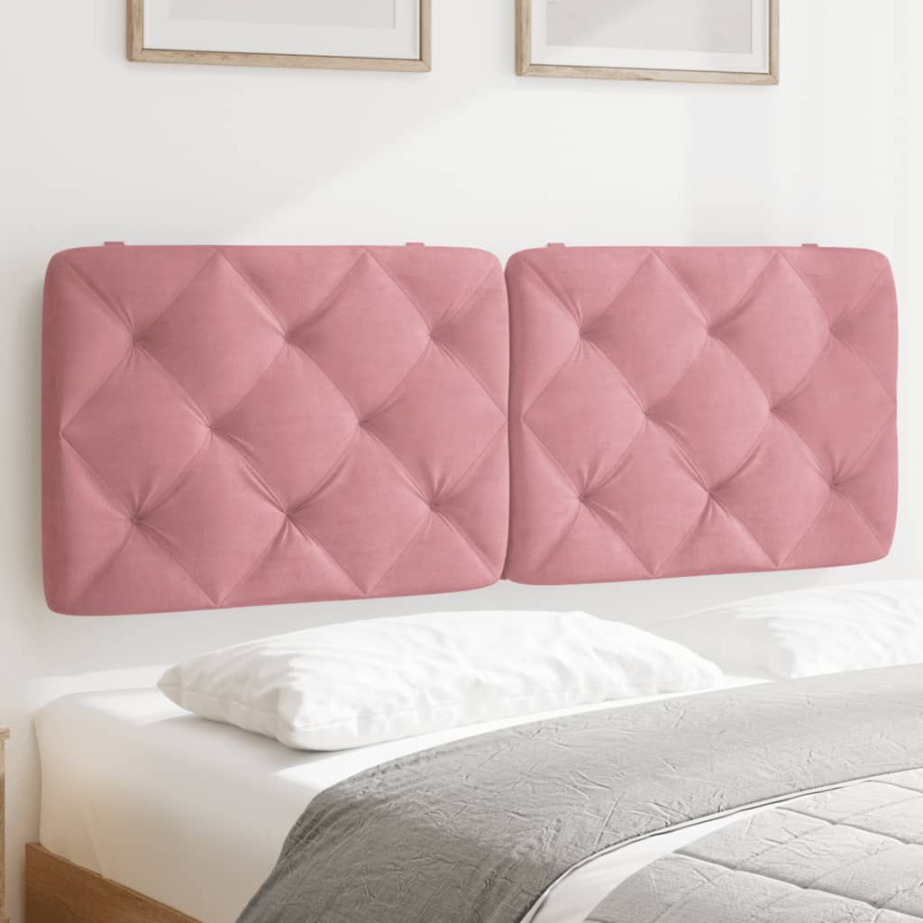 Hoofdbordkussen 140 cm fluweel roze is nu te koop bij PeponiXL, paradijselijk wonen!