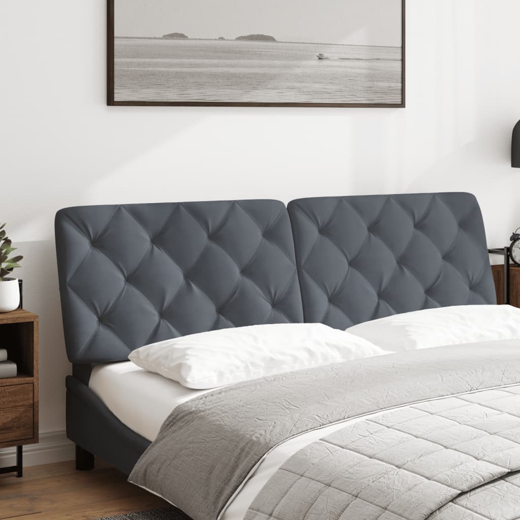 Hoofdbordkussen 160 cm fluweel donkergrijs is nu te koop bij PeponiXL, paradijselijk wonen!