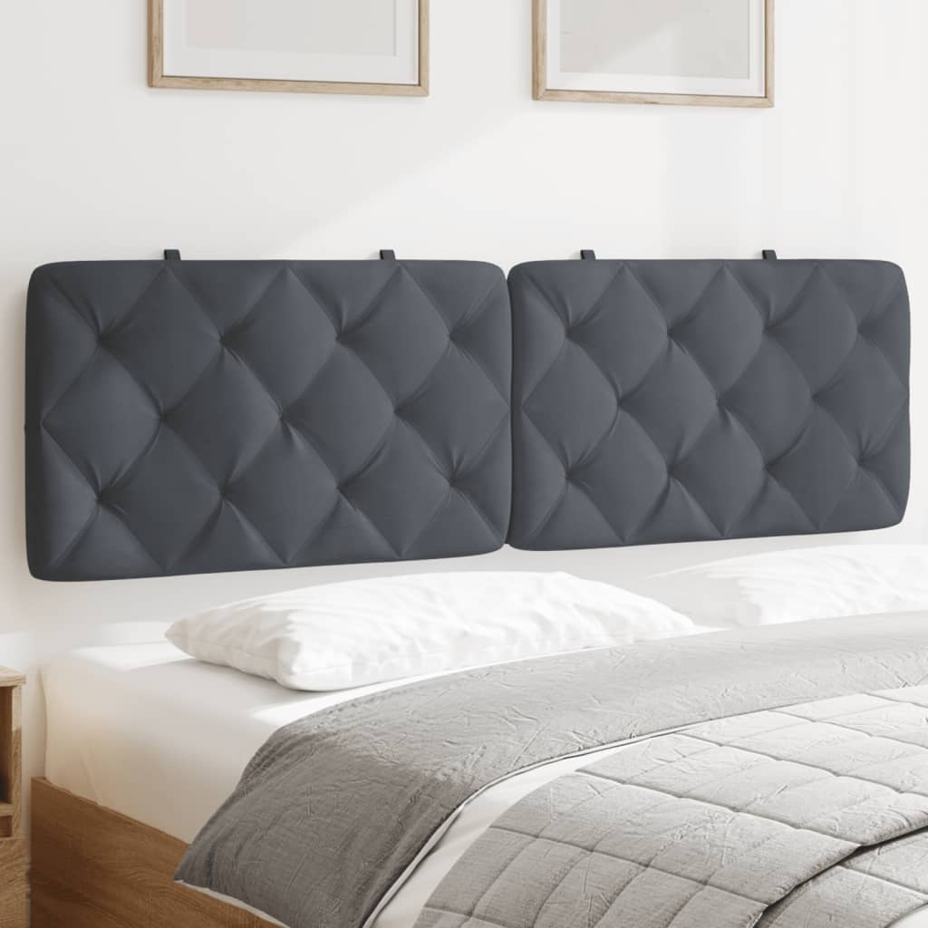Hoofdbordkussen 160 cm fluweel donkergrijs is nu te koop bij PeponiXL, paradijselijk wonen!