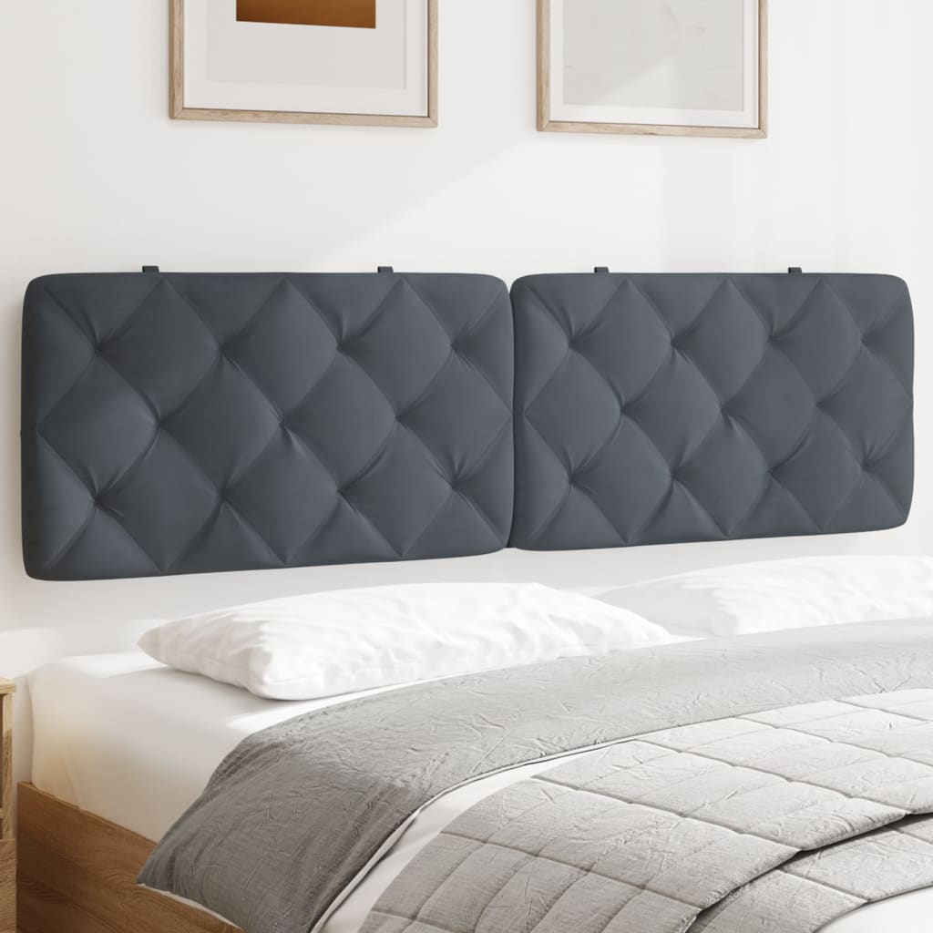Hoofdbordkussen 180 cm fluweel donkergrijs is nu te koop bij PeponiXL, paradijselijk wonen!