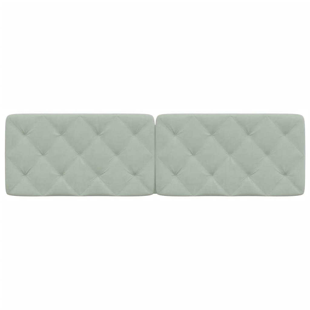 Hoofdbordkussen 183 cm fluweel lichtgrijs is nu te koop bij PeponiXL, paradijselijk wonen!