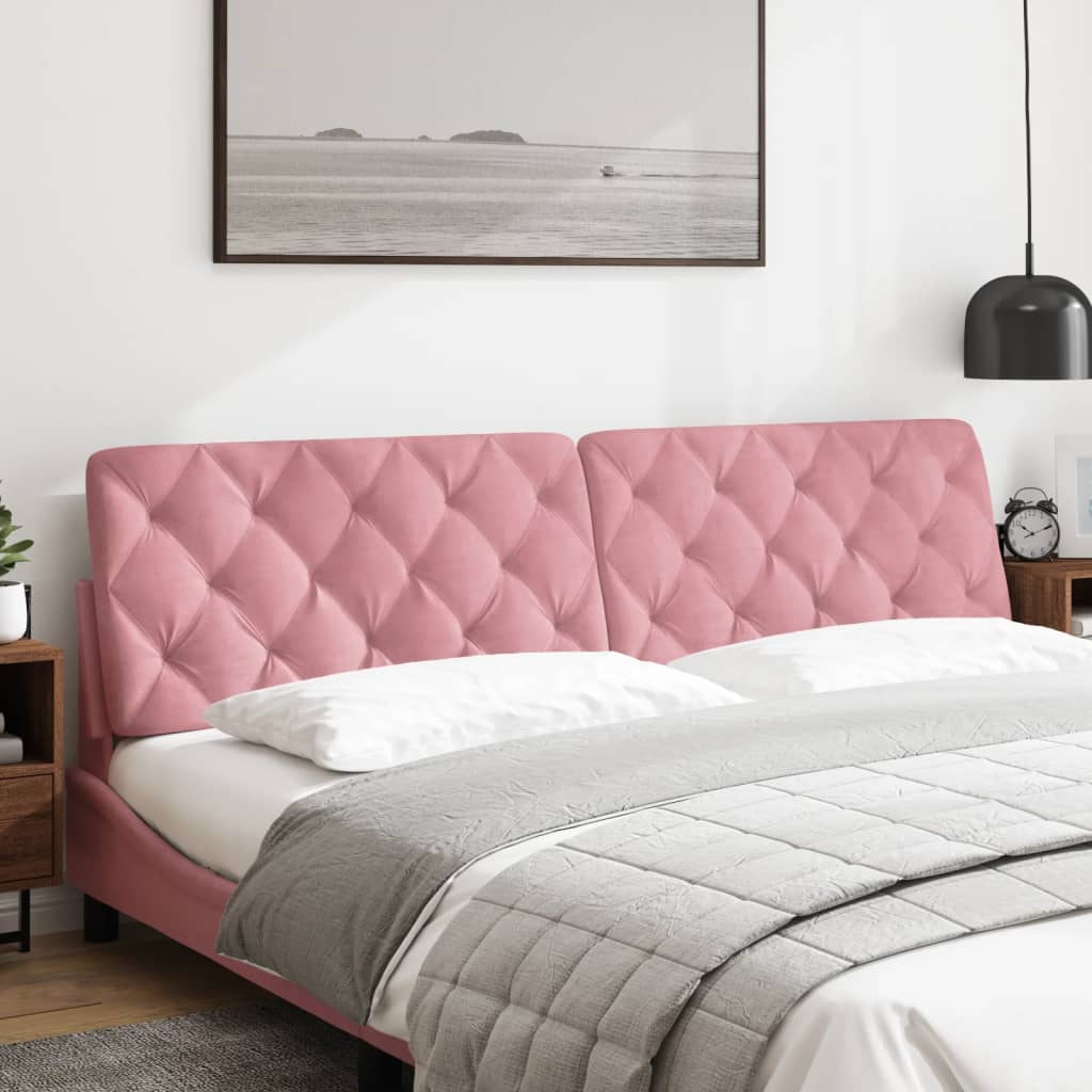 Hoofdbordkussen 200 cm fluweel roze is nu te koop bij PeponiXL, paradijselijk wonen!
