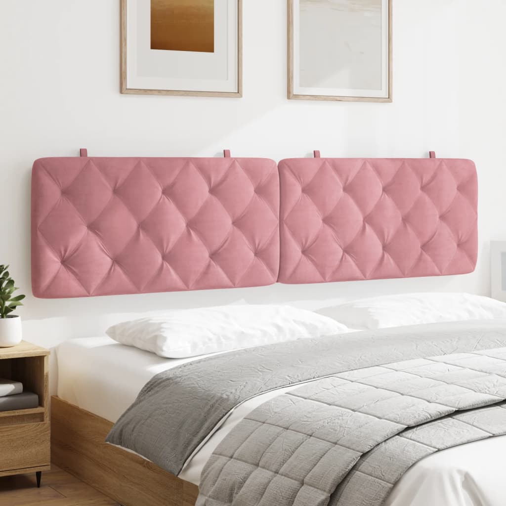 Hoofdbordkussen 200 cm fluweel roze is nu te koop bij PeponiXL, paradijselijk wonen!
