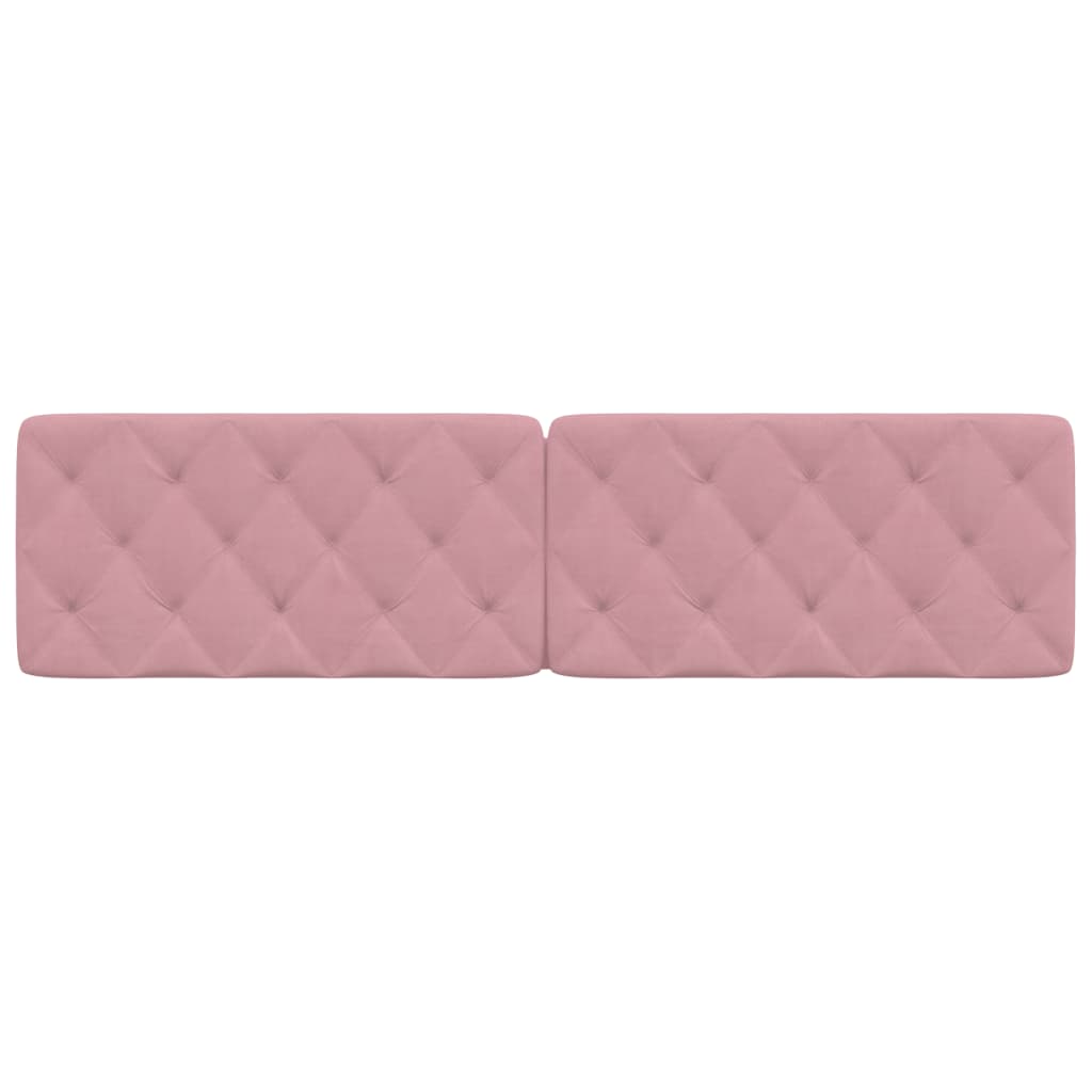 Hoofdbordkussen 200 cm fluweel roze is nu te koop bij PeponiXL, paradijselijk wonen!