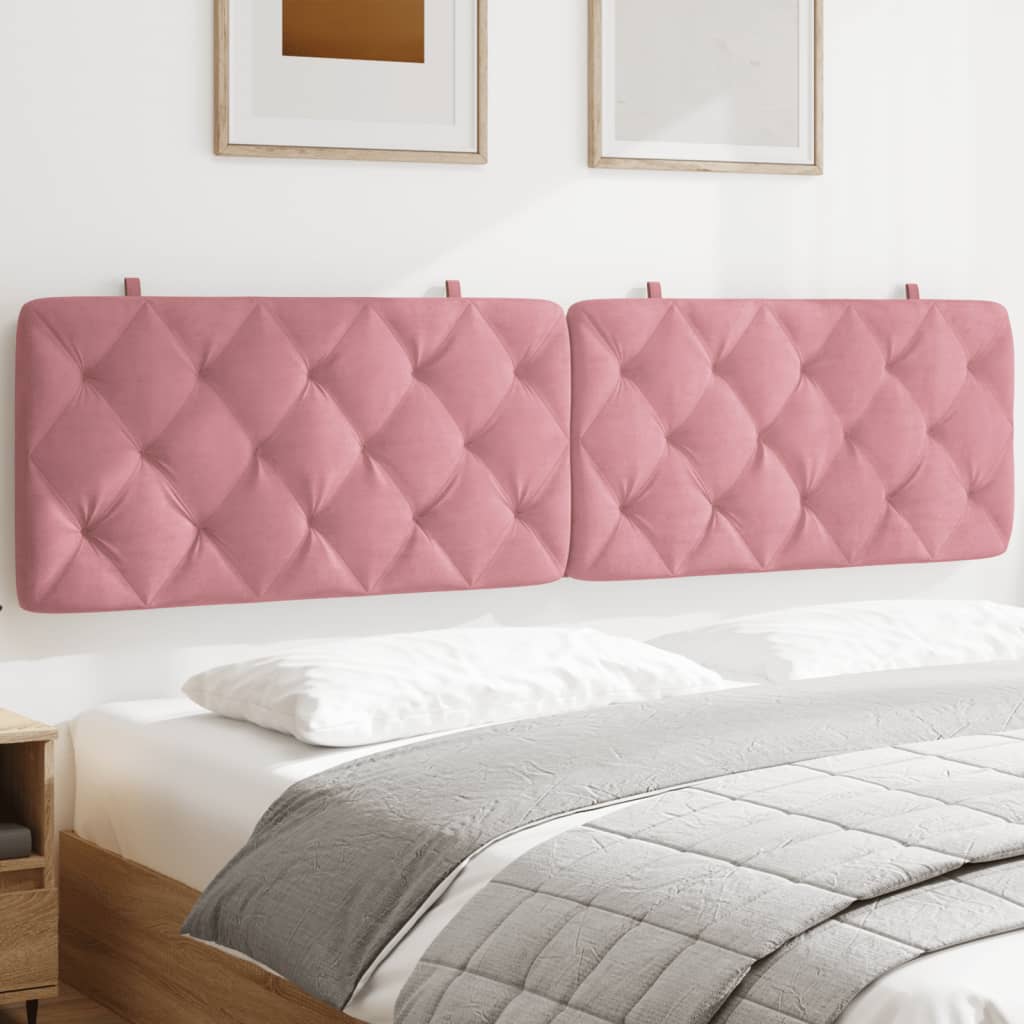 Hoofdbordkussen 200 cm fluweel roze is nu te koop bij PeponiXL, paradijselijk wonen!