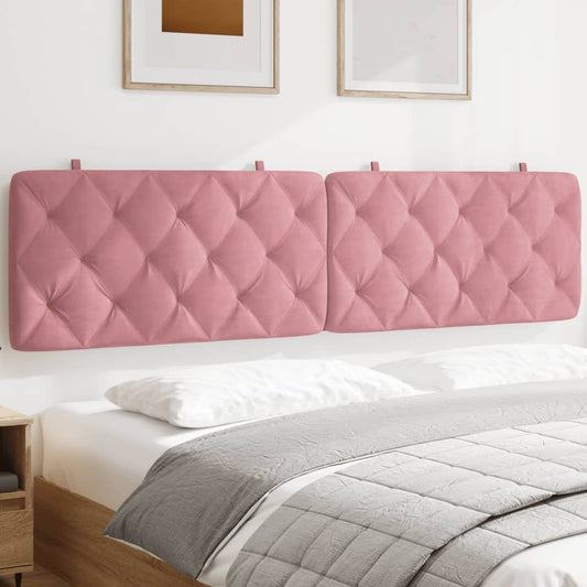 Hoofdbordkussen 200 cm fluweel roze is nu te koop bij PeponiXL, paradijselijk wonen!