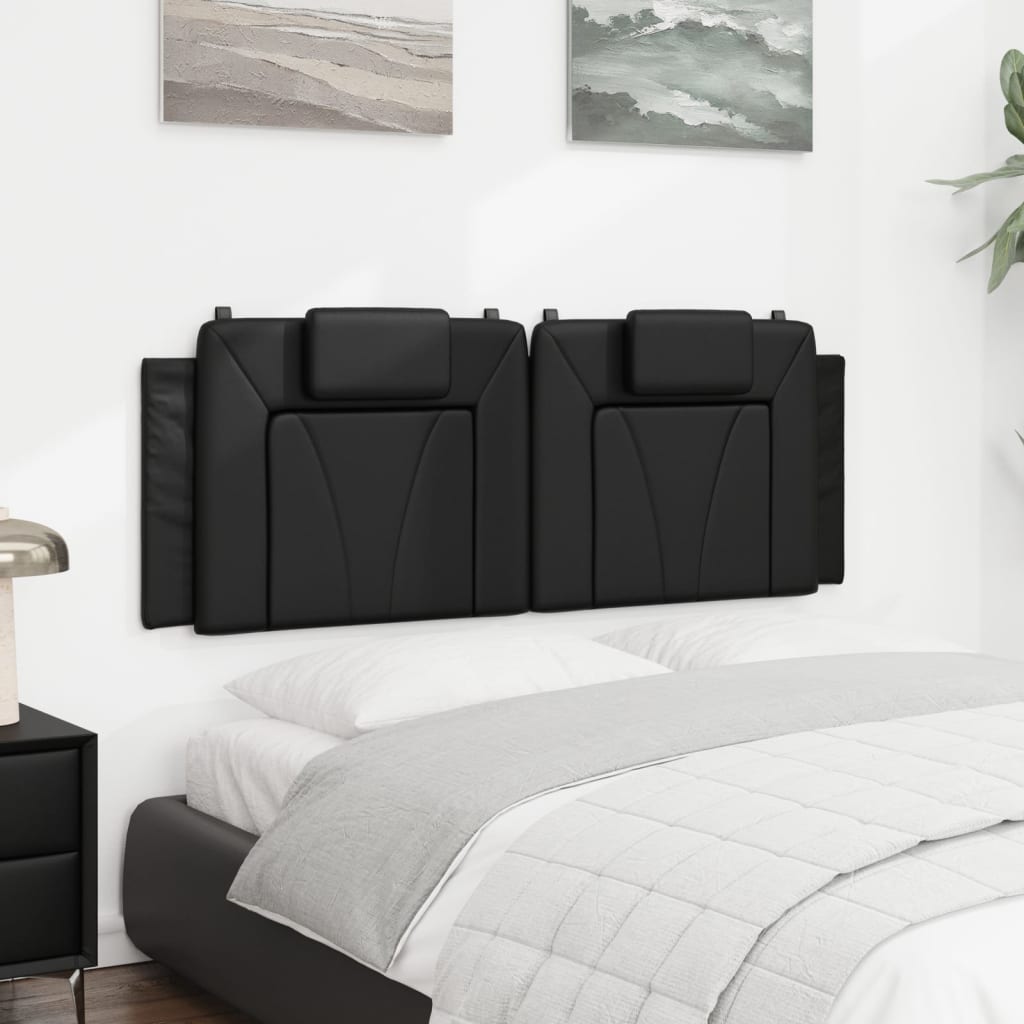 Hoofdbordkussen "Viana" 120 cm kunstleer zwart is nu te koop bij PeponiXL, paradijselijk wonen!