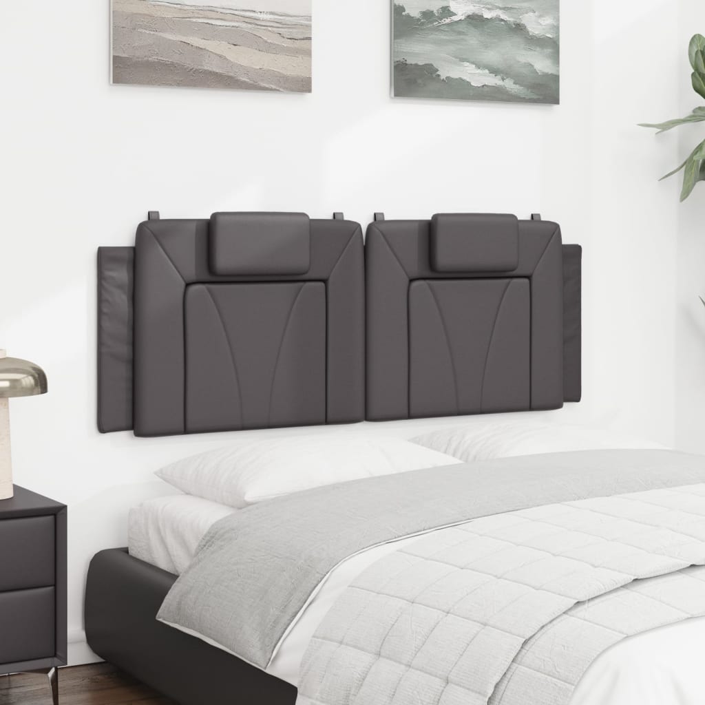 Hoofdbordkussen "Viana" 120 cm kunstleer grijs is nu te koop bij PeponiXL, paradijselijk wonen!
