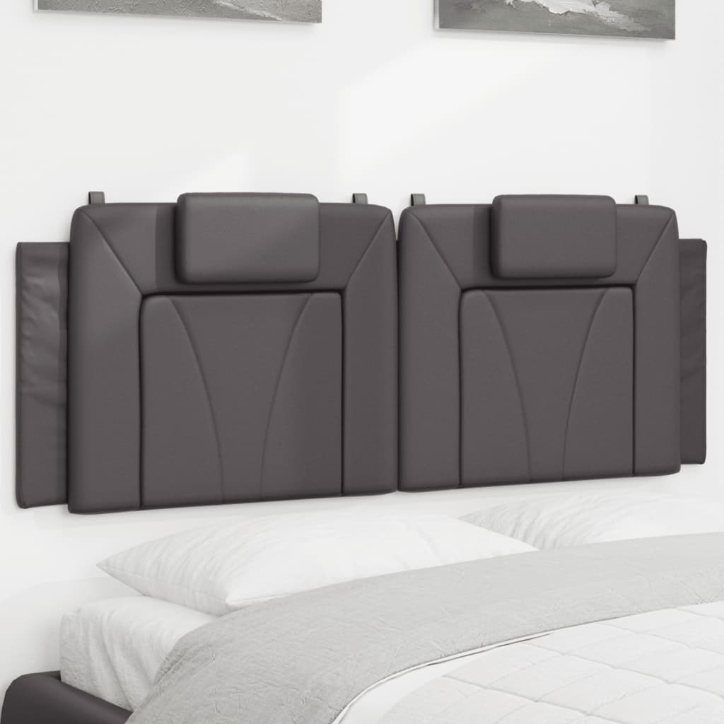 Hoofdbordkussen "Viana" 120 cm kunstleer grijs is nu te koop bij PeponiXL, paradijselijk wonen!