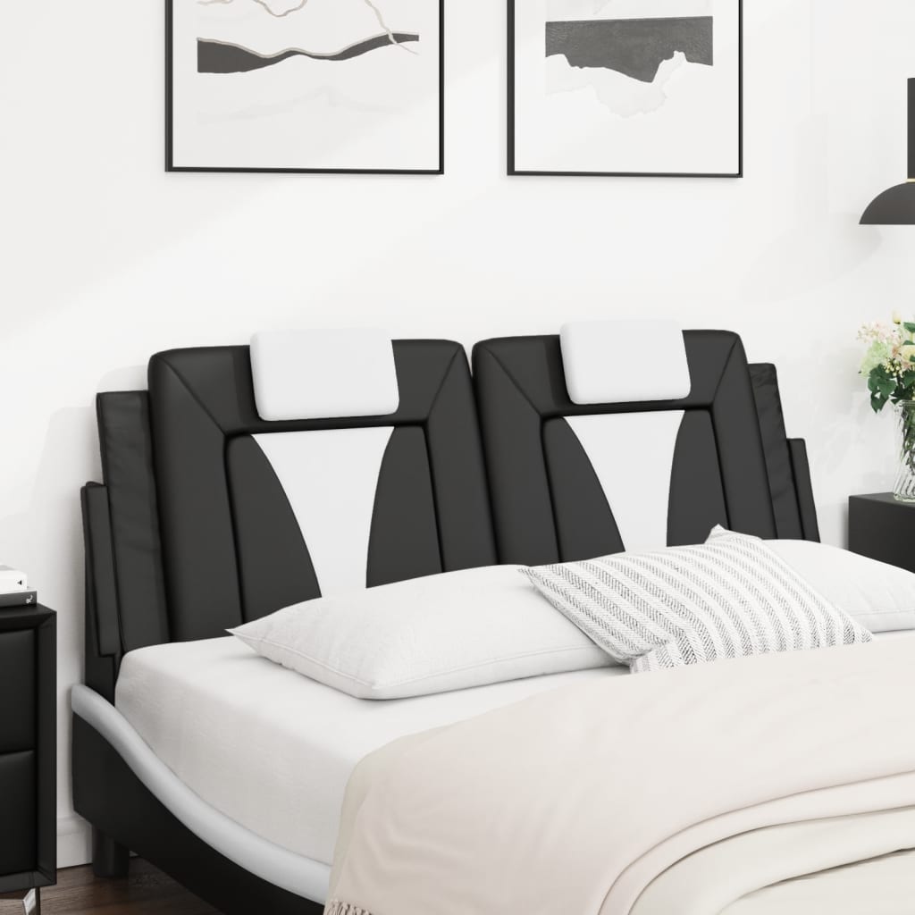 Hoofdbordkussen "Viana" 120 cm kunstleer zwart en wit is nu te koop bij PeponiXL, paradijselijk wonen!