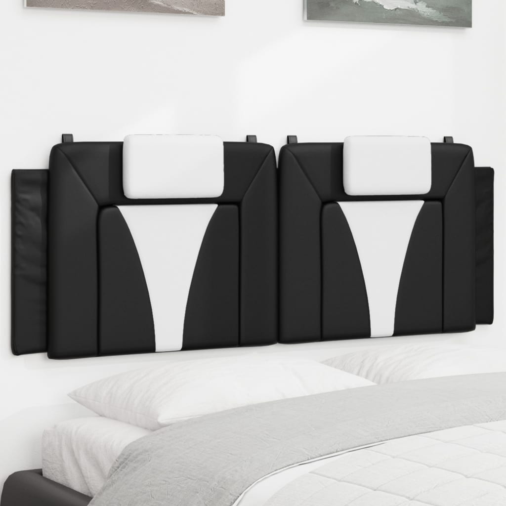 Hoofdbordkussen "Viana" 120 cm kunstleer zwart en wit is nu te koop bij PeponiXL, paradijselijk wonen!