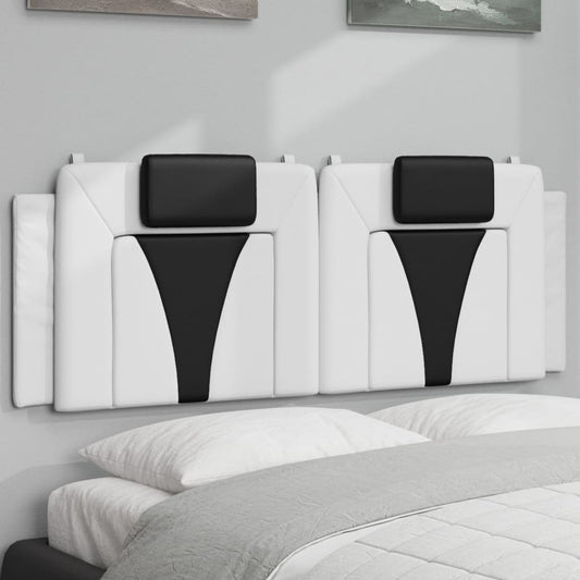 Hoofdbordkussen "Viana" 120 cm kunstleer wit en zwart is nu te koop bij PeponiXL, paradijselijk wonen!