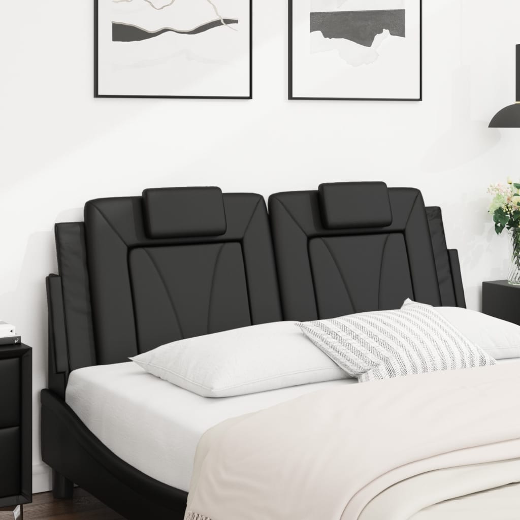 Hoofdbordkussen "Viana" 140 cm kunstleer zwart is nu te koop bij PeponiXL, paradijselijk wonen!
