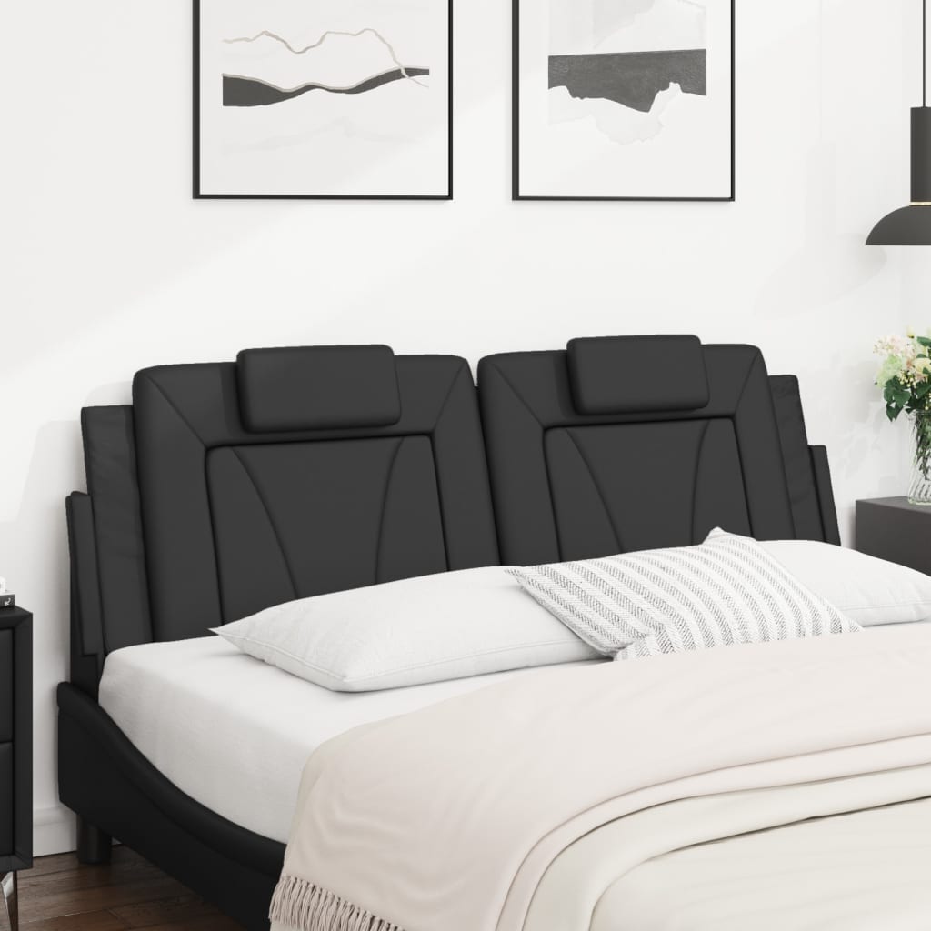 Hoofdbordkussen "Viana" 160 cm kunstleer zwart is nu te koop bij PeponiXL, paradijselijk wonen!