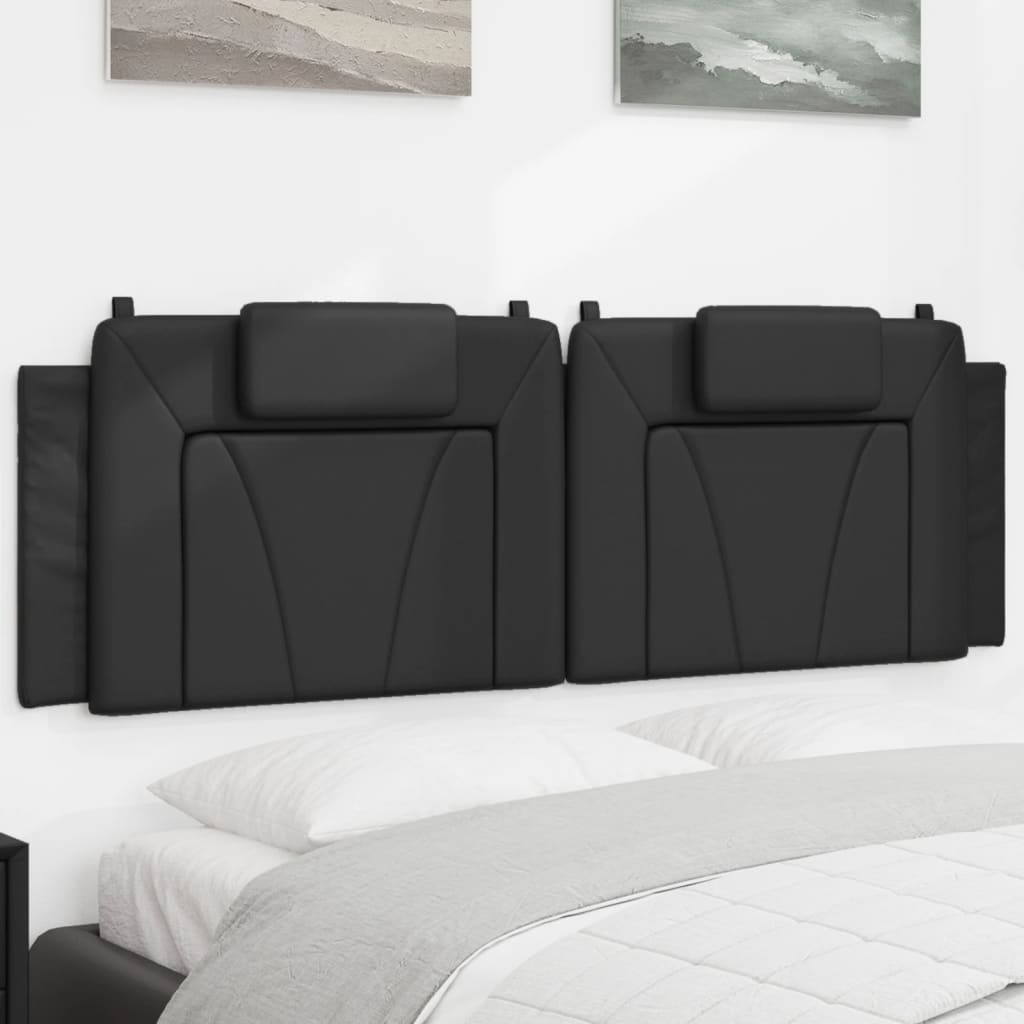 Hoofdbordkussen "Viana" 160 cm kunstleer zwart is nu te koop bij PeponiXL, paradijselijk wonen!