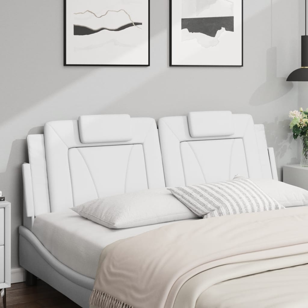 Hoofdbordkussen "Viana" 160 cm kunstleer wit is nu te koop bij PeponiXL, paradijselijk wonen!