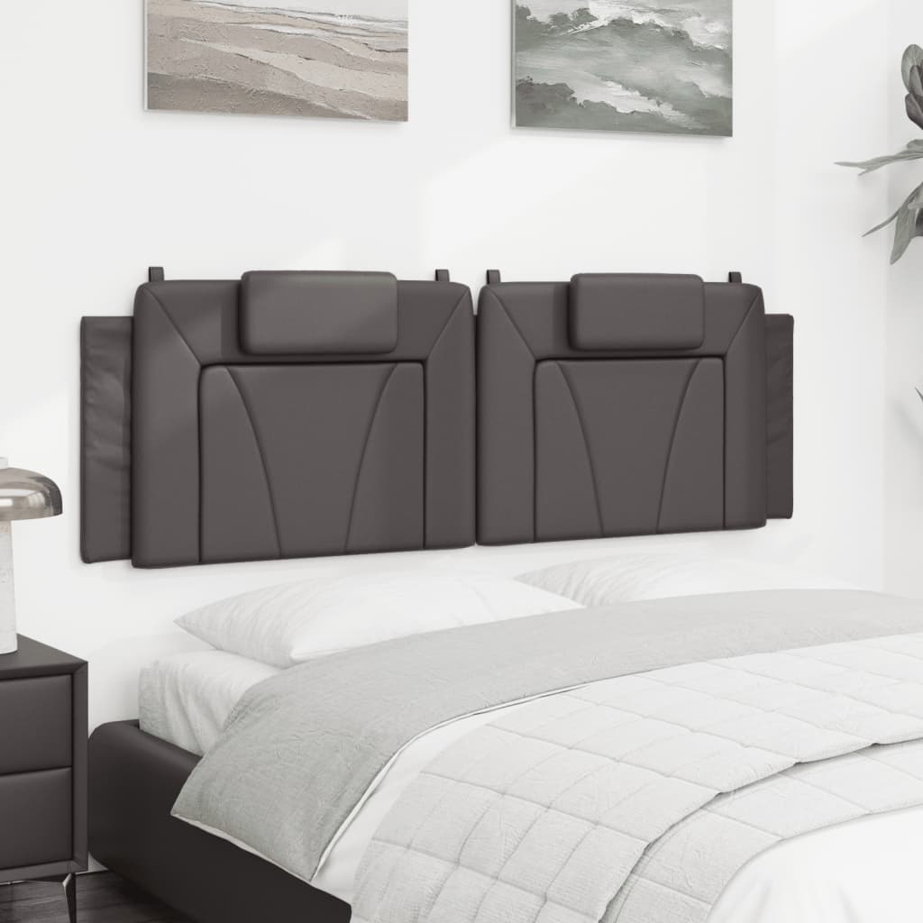 Hoofdbordkussen "Viana" 160 cm kunstleer grijs is nu te koop bij PeponiXL, paradijselijk wonen!