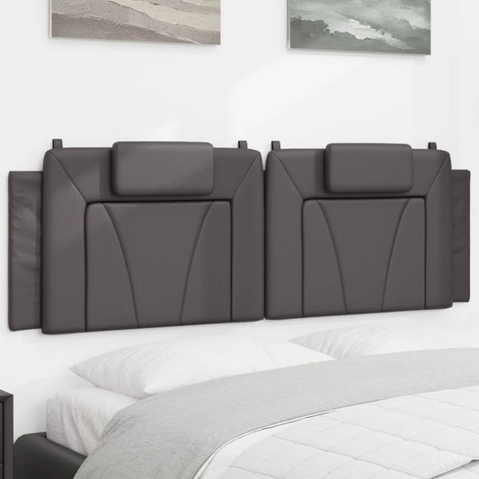 Hoofdbordkussen "Viana" 160 cm kunstleer grijs is nu te koop bij PeponiXL, paradijselijk wonen!