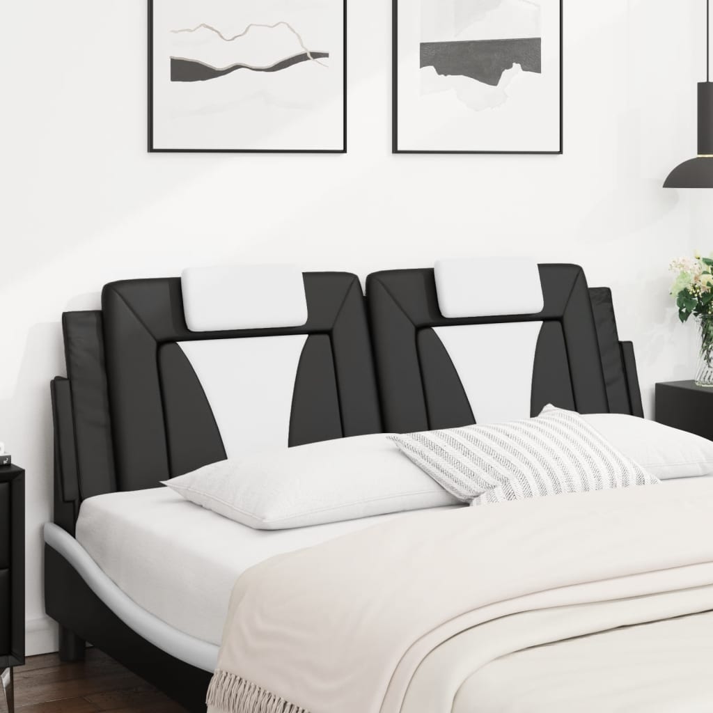 Hoofdbordkussen "Viana" 160 cm kunstleer zwart en wit is nu te koop bij PeponiXL, paradijselijk wonen!