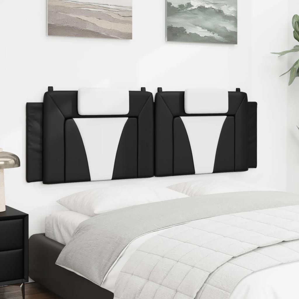 Hoofdbordkussen "Viana" 160 cm kunstleer zwart en wit is nu te koop bij PeponiXL, paradijselijk wonen!