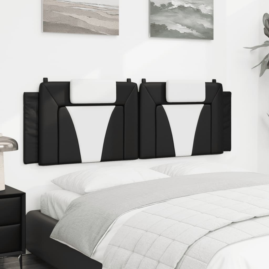 Hoofdbordkussen "Viana" 160 cm kunstleer zwart en wit is nu te koop bij PeponiXL, paradijselijk wonen!