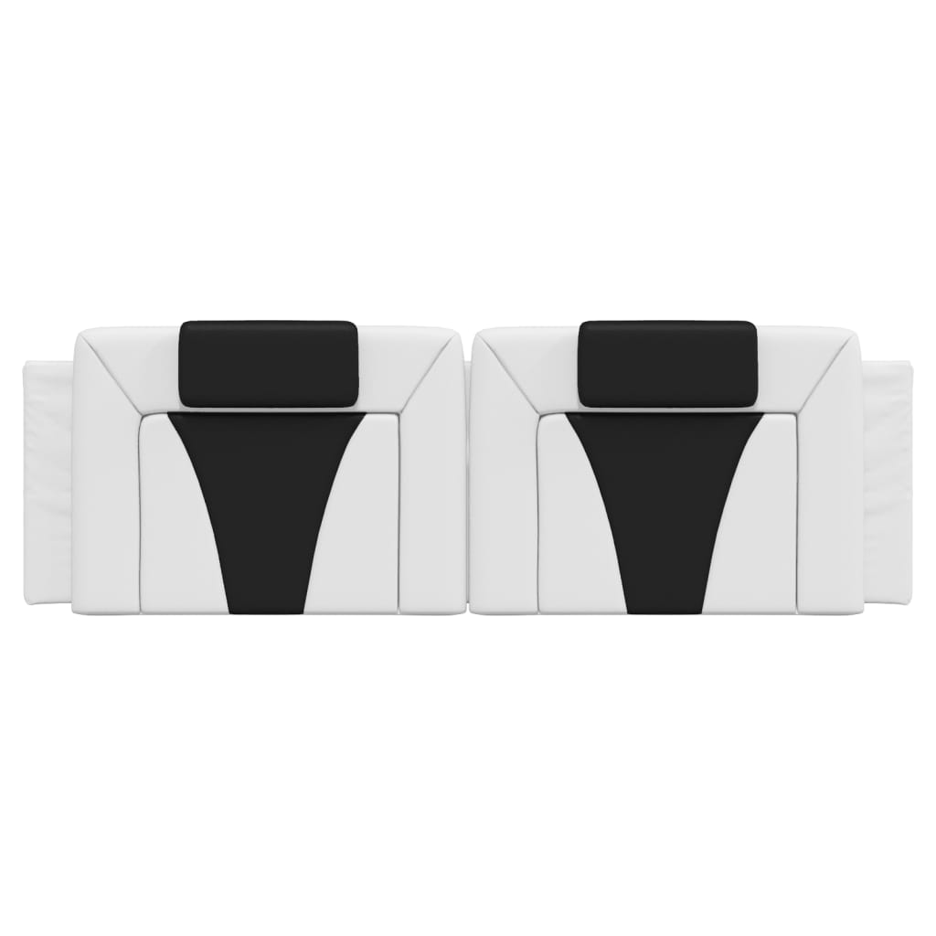 Hoofdbordkussen "Viana" 160 cm kunstleer wit en zwart is nu te koop bij PeponiXL, paradijselijk wonen!