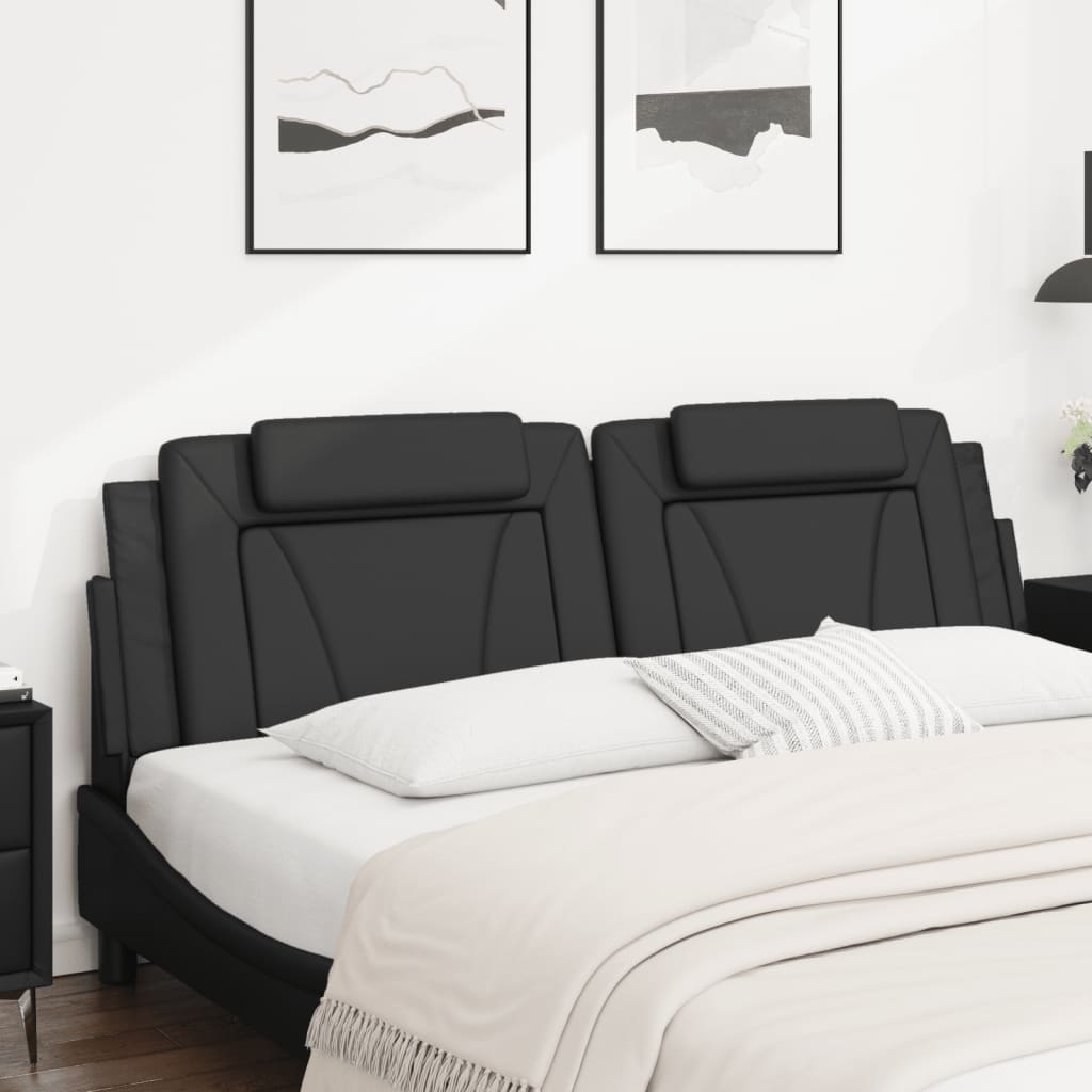 Hoofdbordkussen "Viana" 180 cm kunstleer zwart is nu te koop bij PeponiXL, paradijselijk wonen!