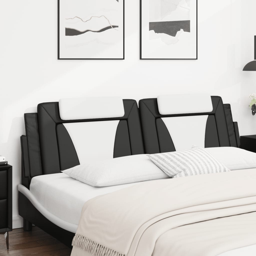 Hoofdbordkussen "Viana" 180 cm kunstleer zwart en wit is nu te koop bij PeponiXL, paradijselijk wonen!