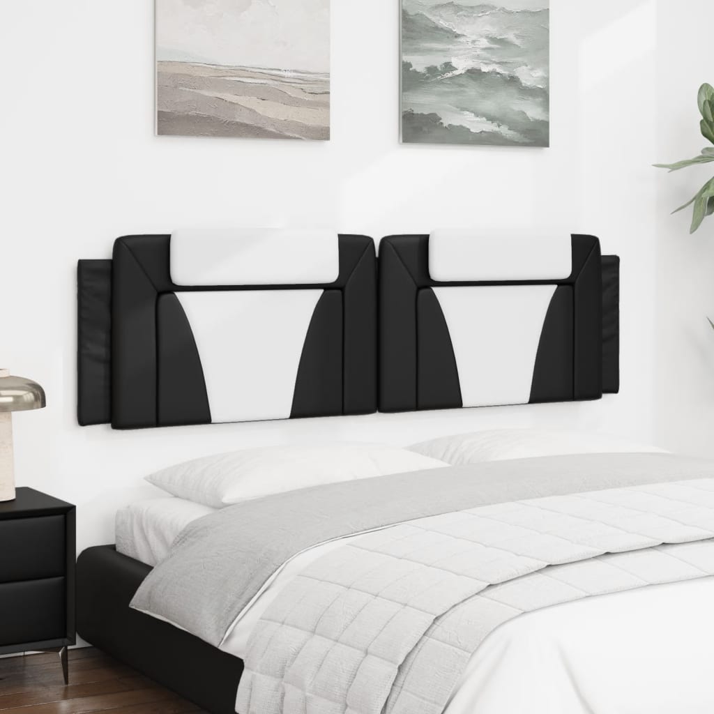 Hoofdbordkussen "Viana" 180 cm kunstleer zwart en wit is nu te koop bij PeponiXL, paradijselijk wonen!