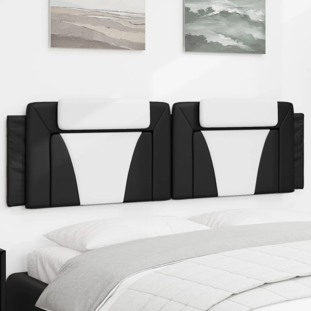 Hoofdbordkussen "Viana" 180 cm kunstleer zwart en wit is nu te koop bij PeponiXL, paradijselijk wonen!