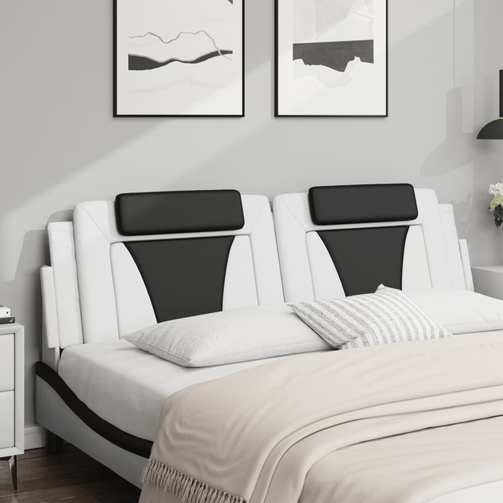 Hoofdbordkussen "Viana" 180 cm kunstleer wit en zwart is nu te koop bij PeponiXL, paradijselijk wonen!