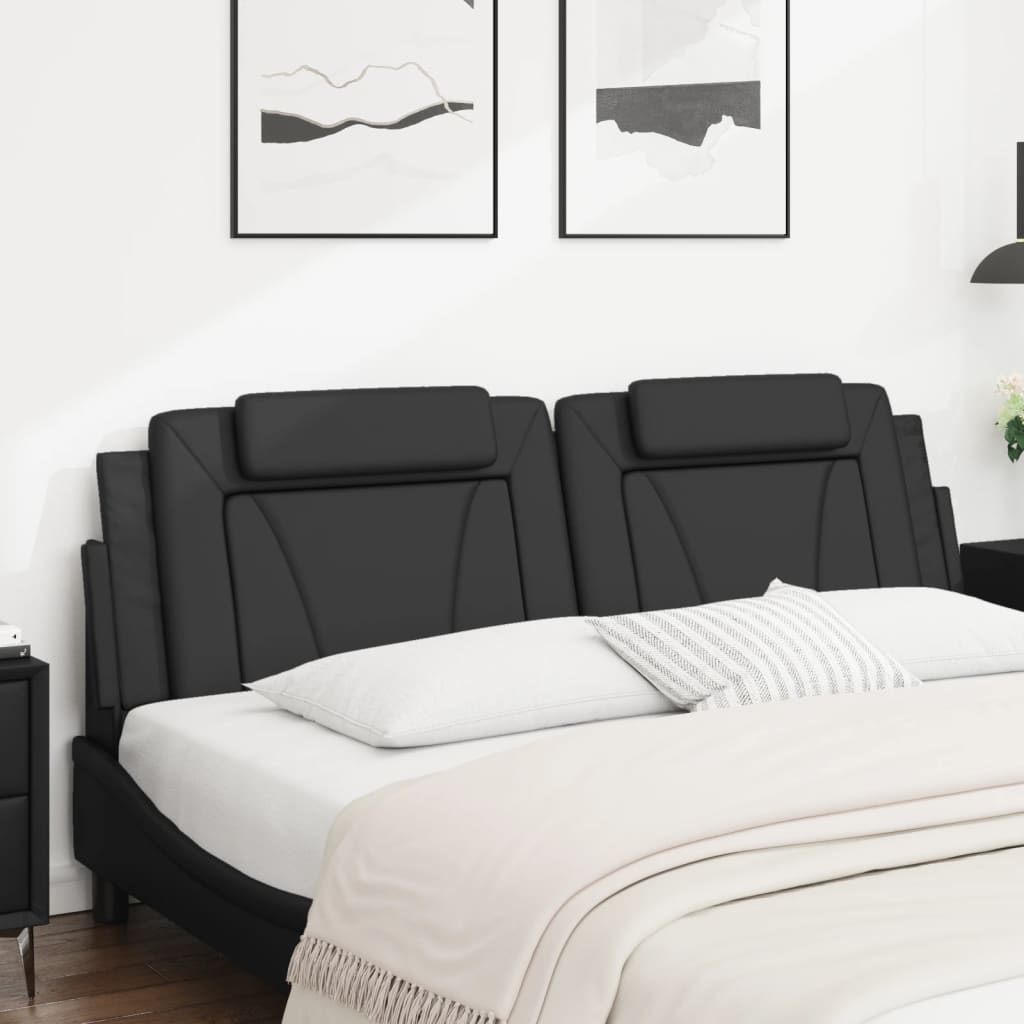 Hoofdbordkussen "Viana" 183 cm kunstleer zwart is nu te koop bij PeponiXL, paradijselijk wonen!