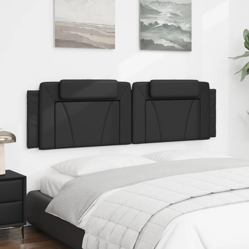 Hoofdbordkussen "Viana" 183 cm kunstleer zwart is nu te koop bij PeponiXL, paradijselijk wonen!