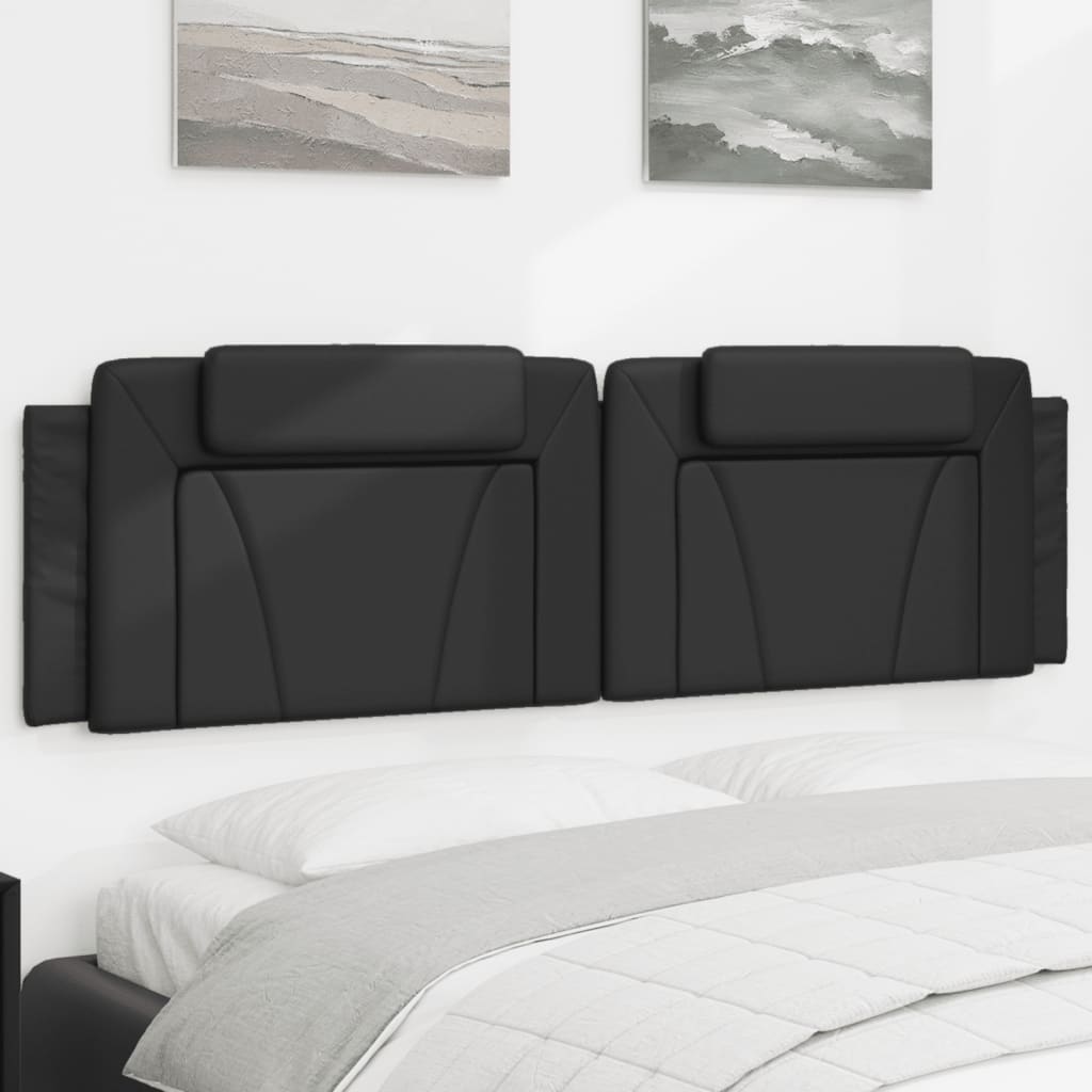 Hoofdbordkussen "Viana" 183 cm kunstleer zwart is nu te koop bij PeponiXL, paradijselijk wonen!