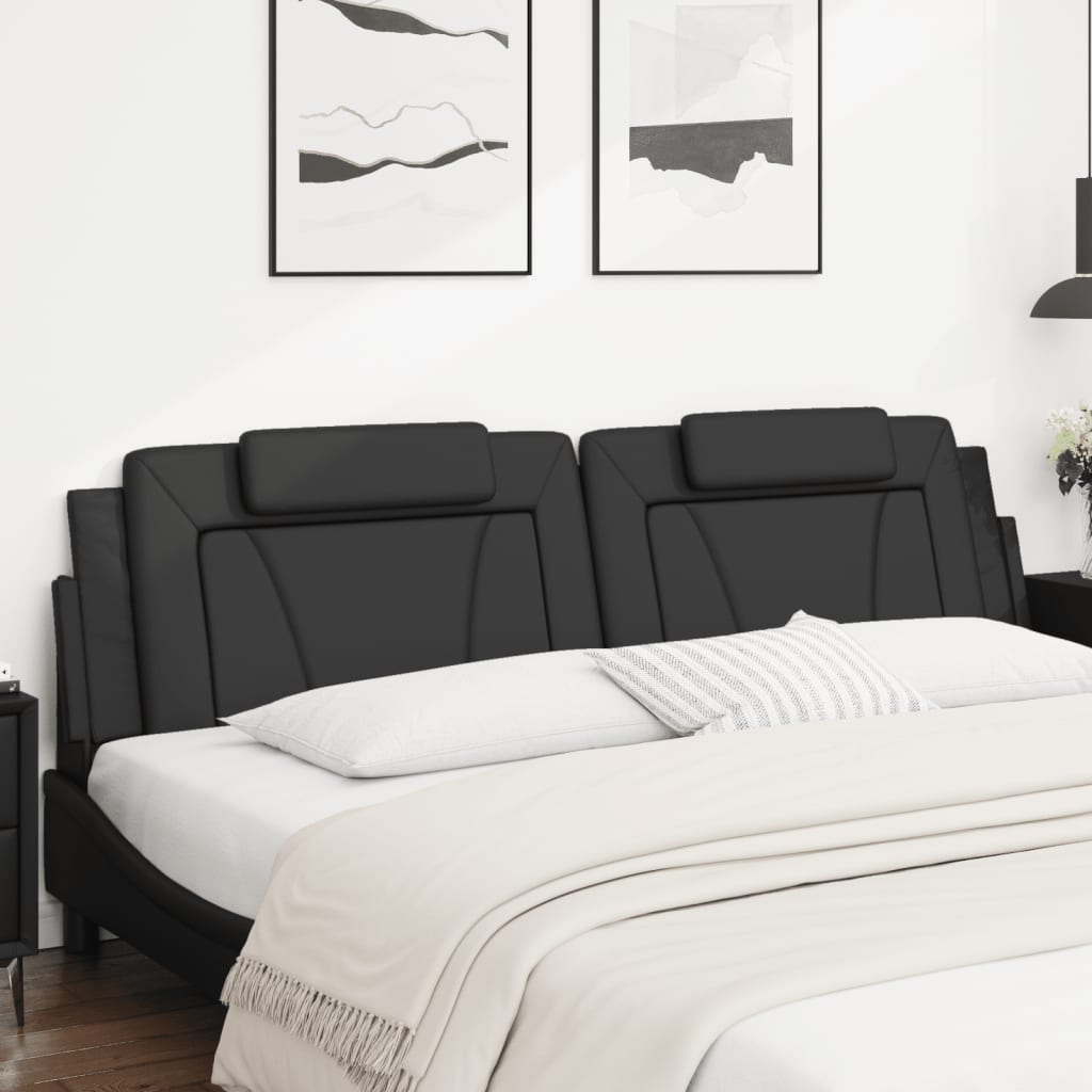 Hoofdbordkussen "Viana" 200 cm kunstleer zwart is nu te koop bij PeponiXL, paradijselijk wonen!