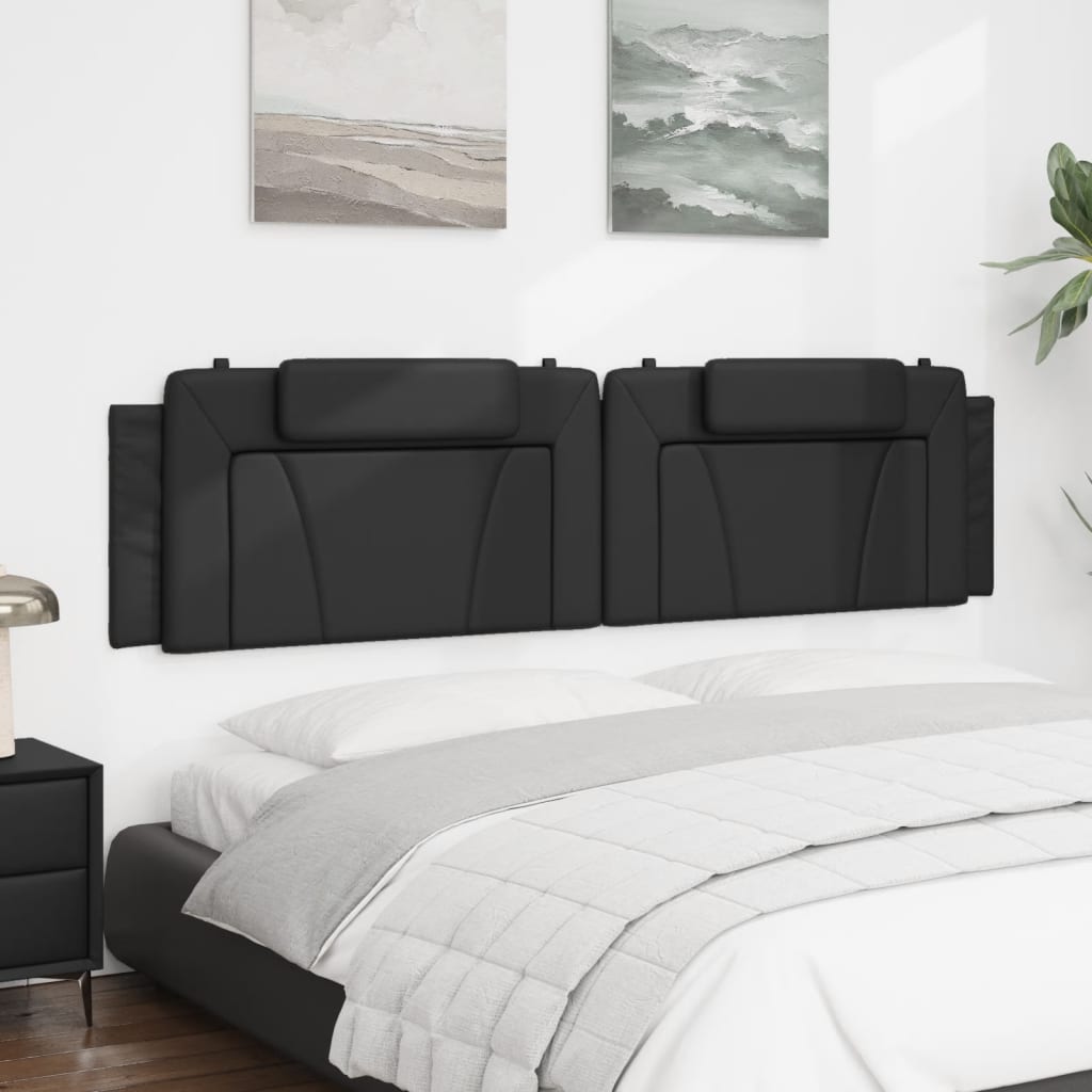 Hoofdbordkussen "Viana" 200 cm kunstleer zwart is nu te koop bij PeponiXL, paradijselijk wonen!