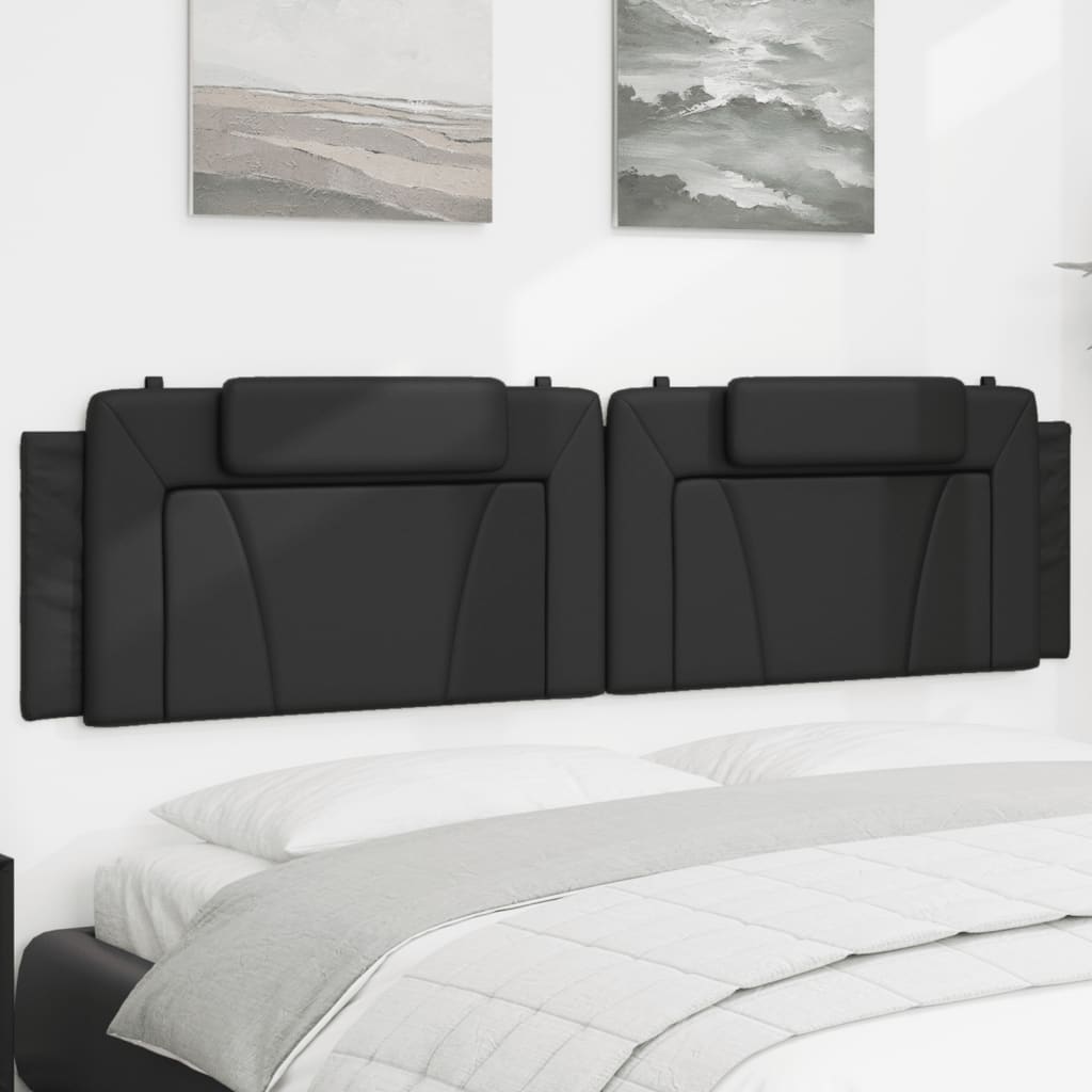 Hoofdbordkussen "Viana" 200 cm kunstleer zwart is nu te koop bij PeponiXL, paradijselijk wonen!