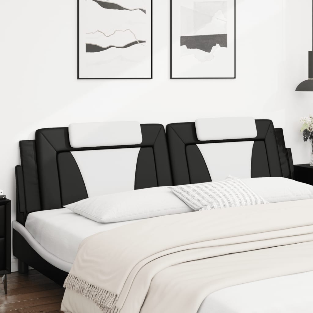 Hoofdbordkussen "Viana" 200 cm kunstleer zwart en wit is nu te koop bij PeponiXL, paradijselijk wonen!