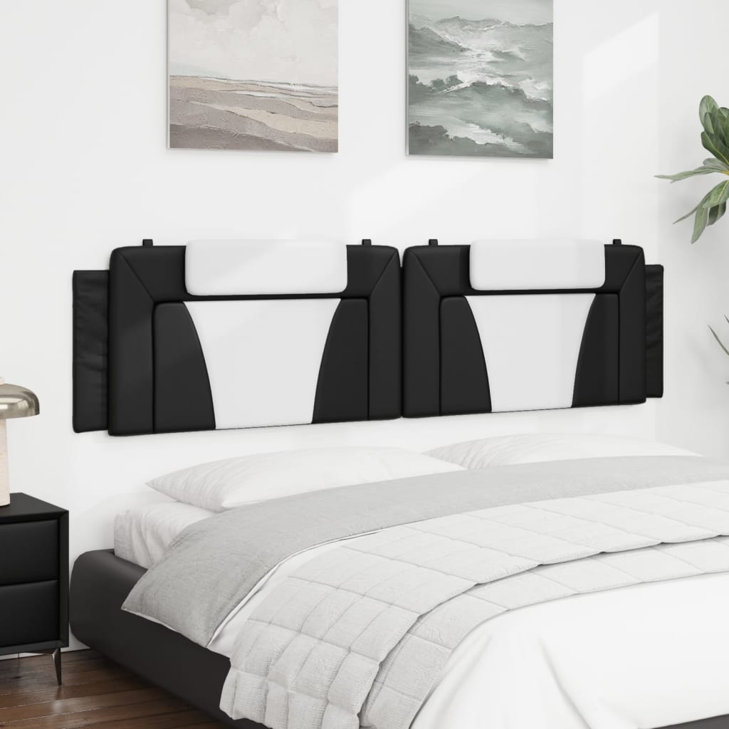 Hoofdbordkussen "Viana" 200 cm kunstleer zwart en wit is nu te koop bij PeponiXL, paradijselijk wonen!