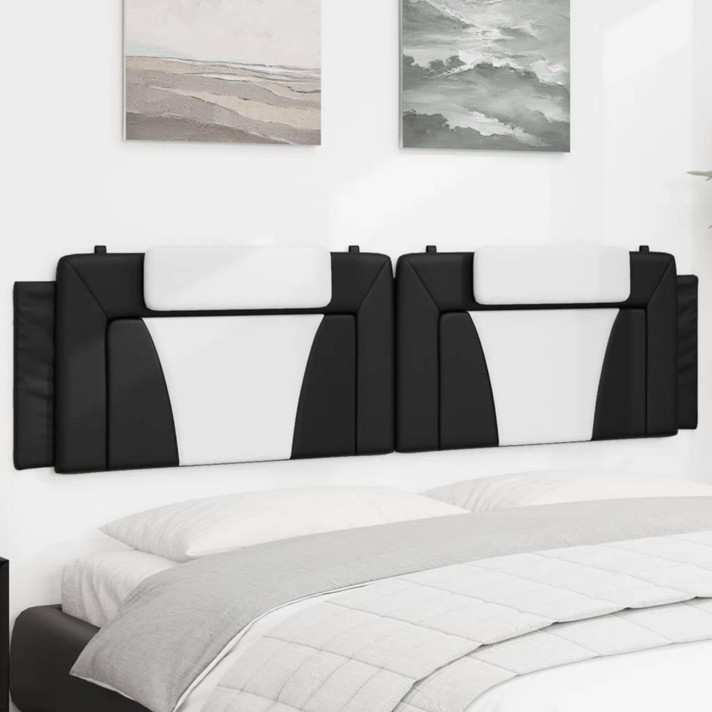 Hoofdbordkussen "Viana" 200 cm kunstleer zwart en wit is nu te koop bij PeponiXL, paradijselijk wonen!