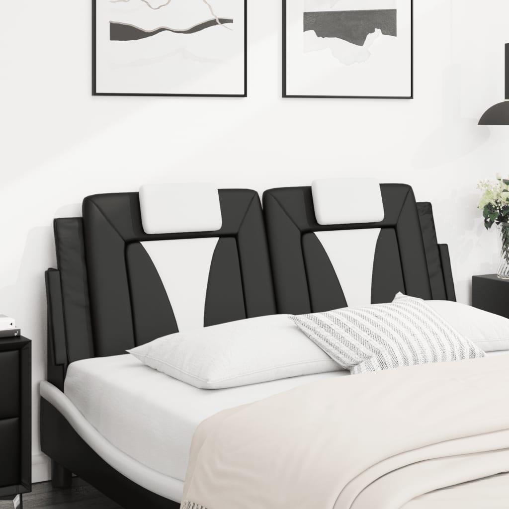 Hoofdbordkussen "Viana" 152 cm kunstleer zwart en wit is nu te koop bij PeponiXL, paradijselijk wonen!