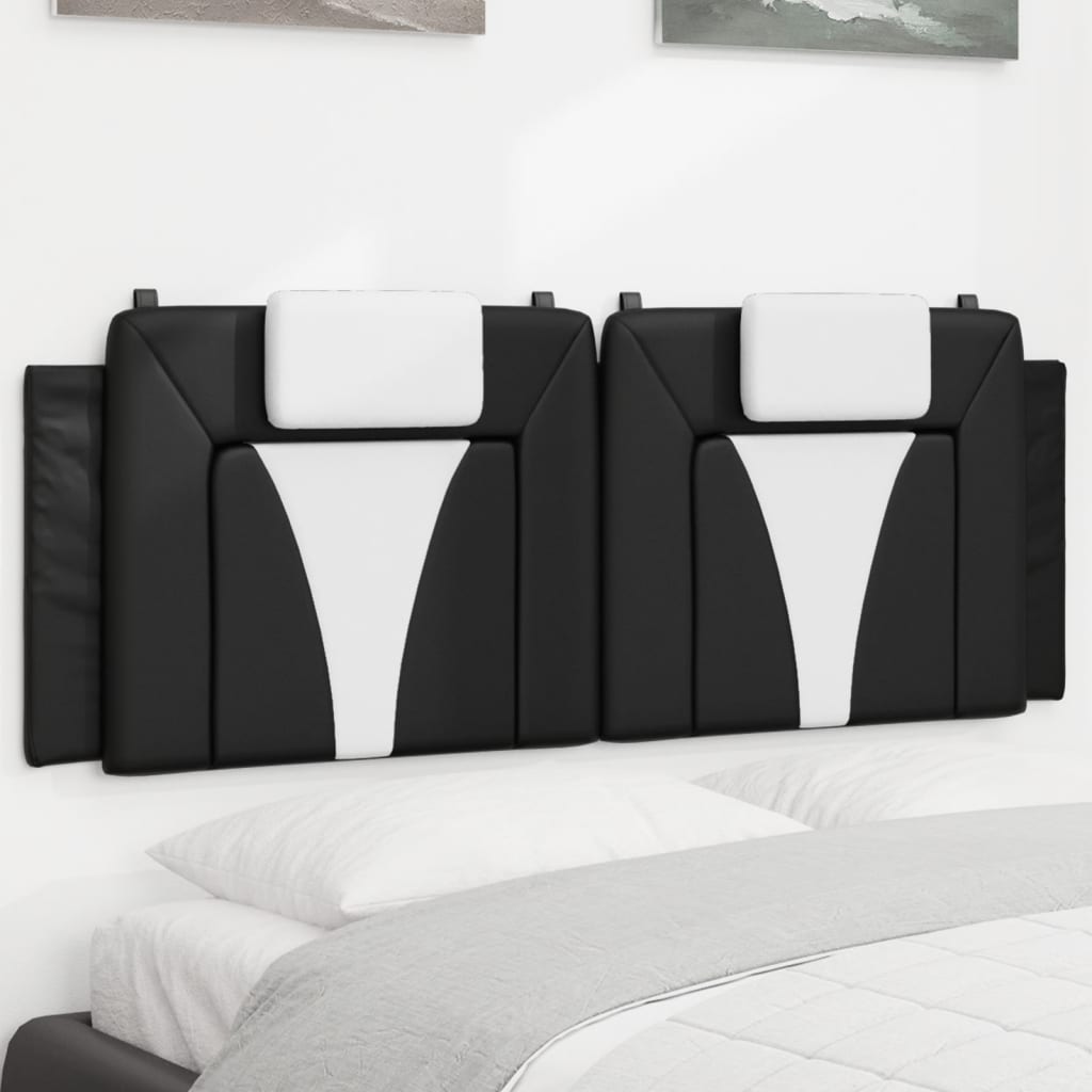 Hoofdbordkussen "Viana" 152 cm kunstleer zwart en wit is nu te koop bij PeponiXL, paradijselijk wonen!
