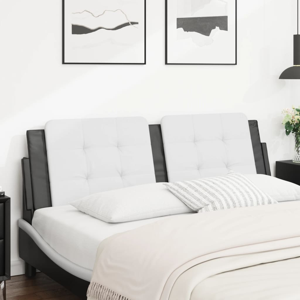 Hoofdbordkussen "Zadar" 160 cm kunstleer wit en zwart is nu te koop bij PeponiXL, paradijselijk wonen!
