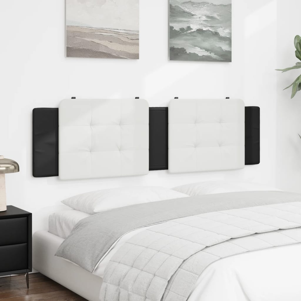 Hoofdbordkussen "Zadar" 183 cm kunstleer wit en zwart is nu te koop bij PeponiXL, paradijselijk wonen!