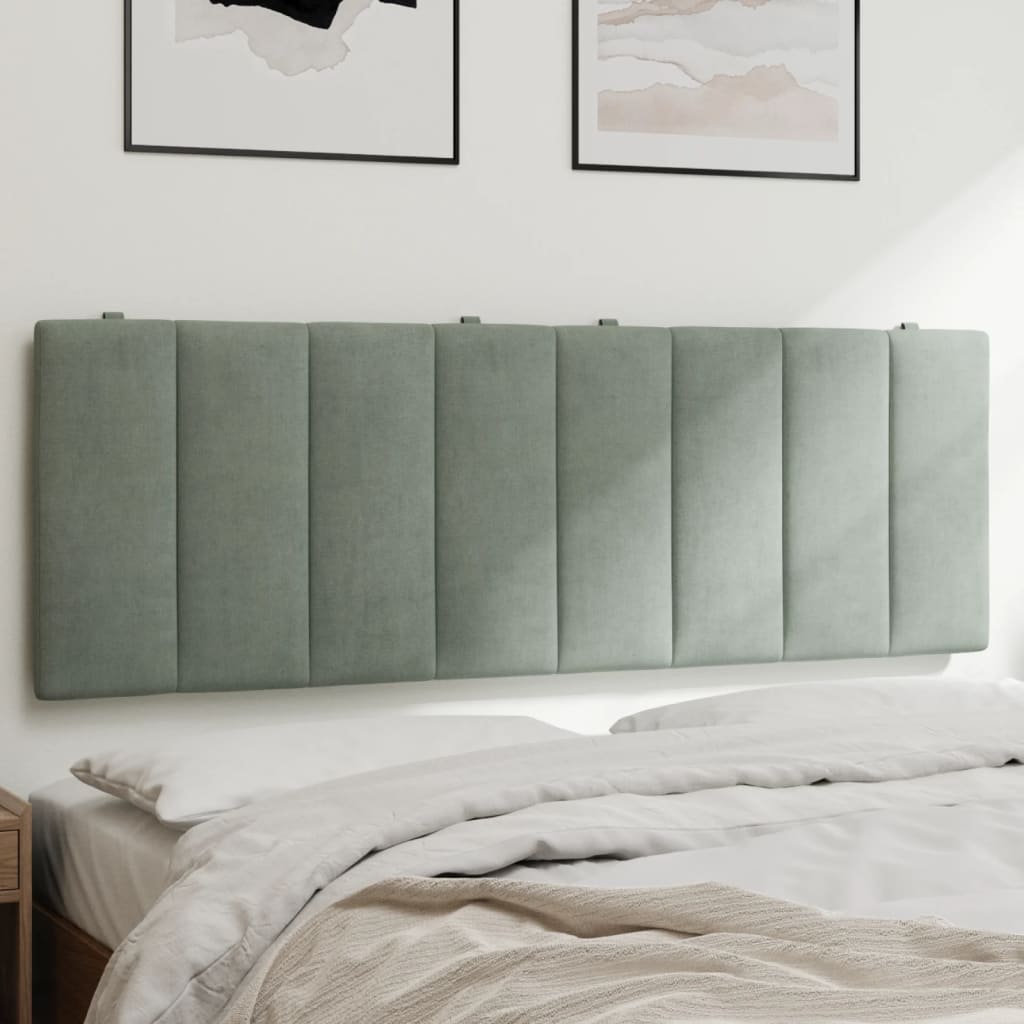 Hoofdbordkussen "Hanko" 137 cm fluweel lichtgrijs is nu te koop bij PeponiXL, paradijselijk wonen!