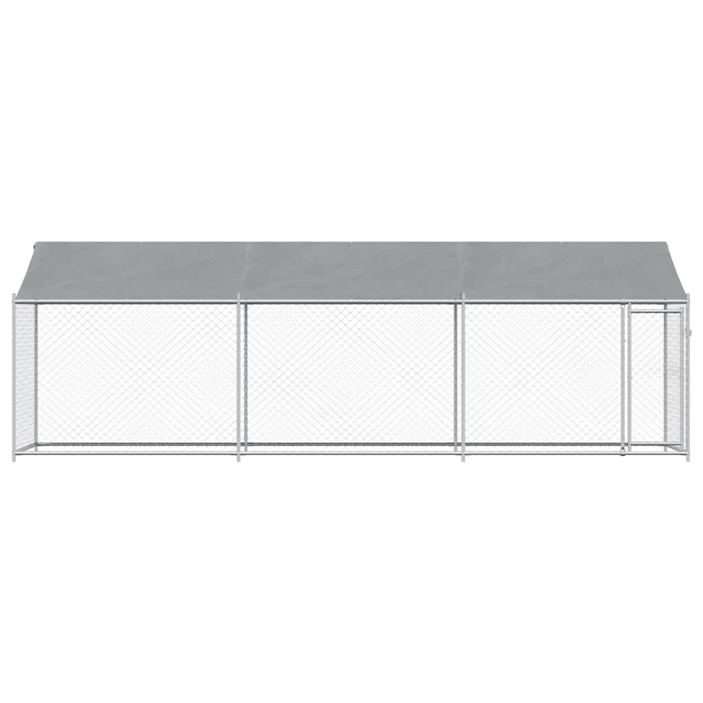 Hondenhok met dak en deur 6x2x2 m gegalvaniseerd staal grijs is nu te koop bij PeponiXL, paradijselijk wonen!