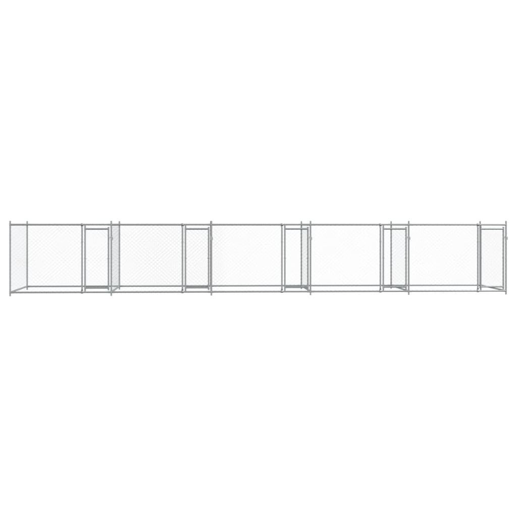 Hondenhok met deuren 10x2x1,5 m gegalvaniseerd staal grijs is nu te koop bij PeponiXL, paradijselijk wonen!